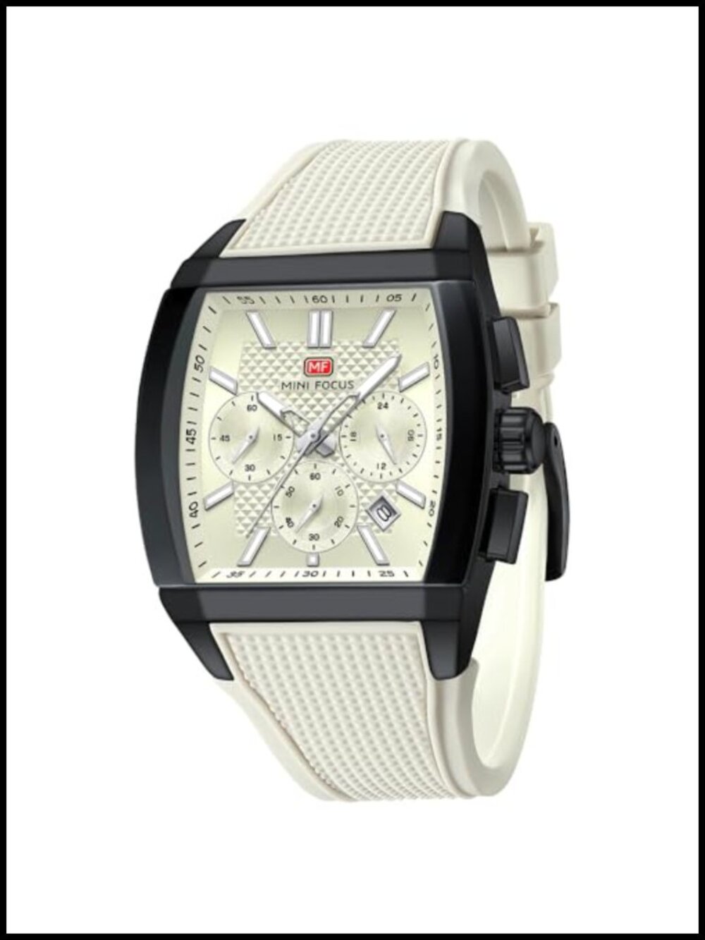 Men's Tonneau Analog Chronograph Watch, Quartz, Luminous, 30M Water Resistant,